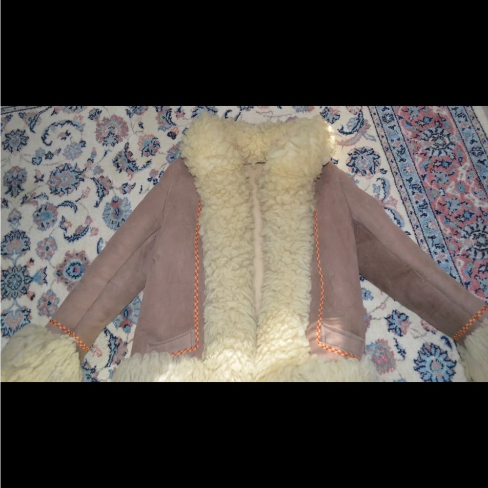 Vintage Shearling Coat 70s Medium M